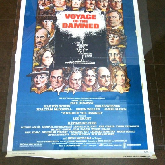 Vintage British Film Poster Voyage of the Damned Original Movie Poster Cruise UK - Picture 1 of 16